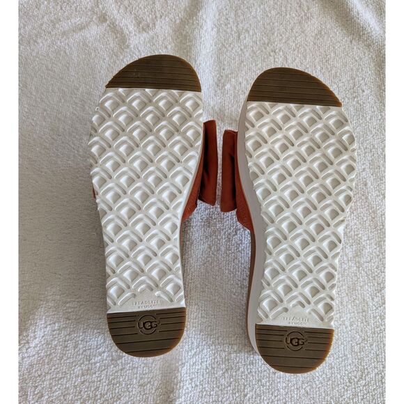 UGG Joan Vibrant Coral Clog Platfrom Slide Sandals  Sz 8 - Picture 7 of 9